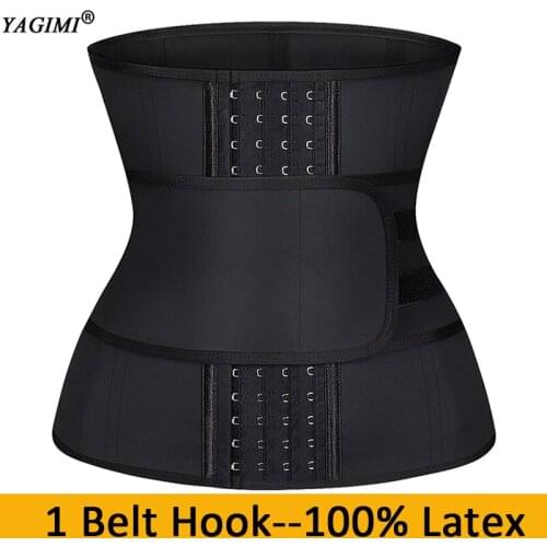 1 Belt Hook Waist Trainer Body Shaper Corset 100% Latex Women Sauna Sweat Belt Tummy Control Workout Fitness Belt Shapers