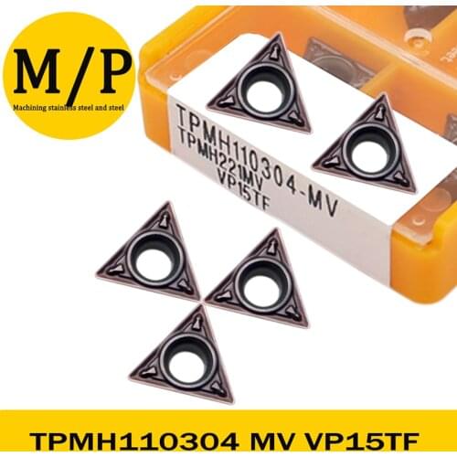 10 pcs TPMH110304-MV VP15TF CNC Insert TPMH 110304 MV Carbide Inserts Lathe Tools Cutter