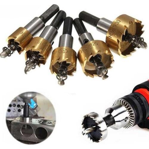 5Pcs Carbide Tip Drill Bit Hole Saw 16-30mm Drill Bit Hole Saw For Stainless Steel Metal Opening Woodworking Tools