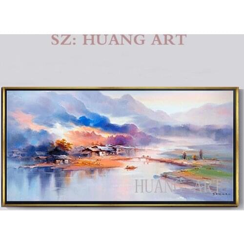 Abstract landscape knife is ablaze modern landscape of large sitting room wall painting decorative arts lobby office conference