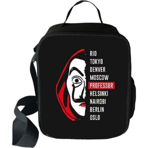 La Casa De Papel Money Heist House of Paper Lunch Bags Travel Tote Bags Picnic Food Storage Bags Student Messenger Bag