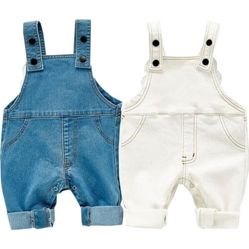 Kids Clothing Boy Girls Clothes Spring and Autumn Cotton Denim Suspenders Trousers Jumpsuit 0-2 Age Children Quality Costuming