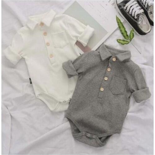 Spring Autumn Kids Boys Girl Long Sleeve Pure Color Rompers Baby Boy Girl Rompers Infant Baby Boy Girl Newborn Rompers Clothes