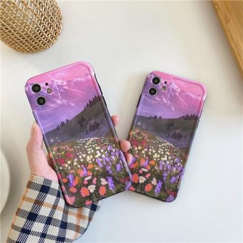 Valley Flowers oil painting Photo frame Phone Case For iPhone 11 Pro X XS Max Xr 8 7 Plus Soft IMD Silicon Back Cover