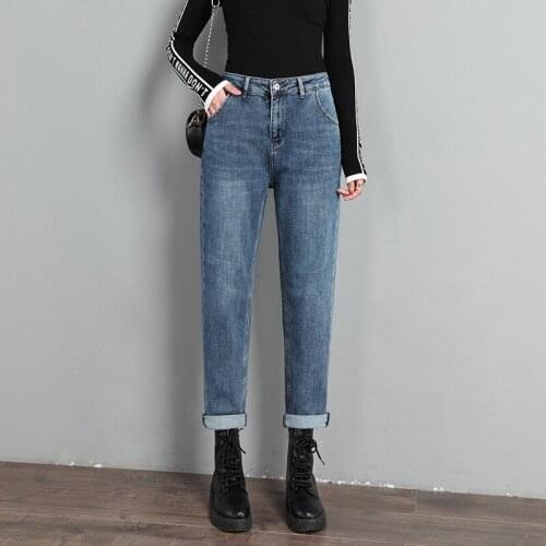 Boyfriend Jeans For Women Ripped High Waist Plus Size Loose Denim Femme Ankle-length Pant 100kg