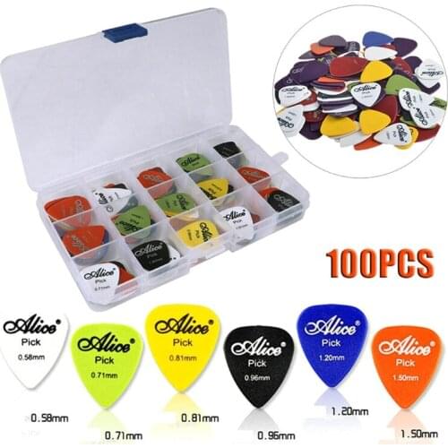 100Pcs Electric Acoustic Guitar Picks Plectrum 0.58/0.71/0.81/0.96/1.20/1.50mm U2JB