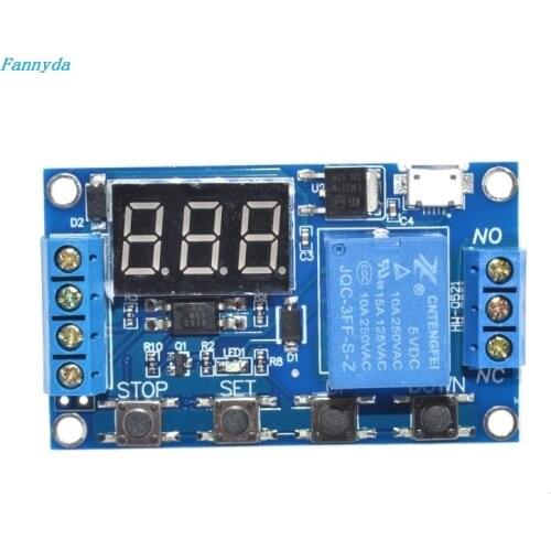 Fannyda 1 WAY 5V Relay Module Time Delay Relay Module Trigger OFF / ON Switch Timing Cycle 999 minutes for Arduino Relay Board