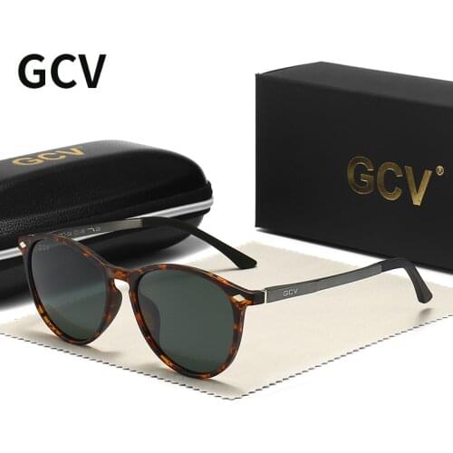 GCV 2021 Ultra Light TR90 Sunglasses Men Female Polarized TAC Lens Driving Sun Glasses Women Sports Cat Eye Butterfly Circular