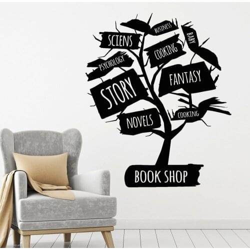 Classroom Vinyl Wall Decal Open Book Reading Book Shop House Window Stickers Mural Home Bedroom Living Room Decor Wallpaper M331
