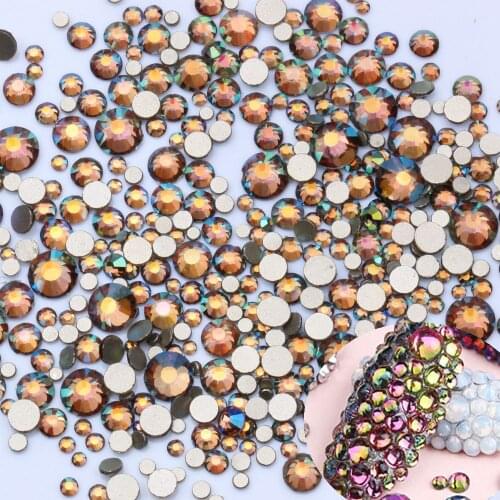 Coffee Rainbow Non Hotfix Crystal Rhinestones For Nails Art Decorations SS3-SS20 Flatback Strass Stones DIY Crafts Garments
