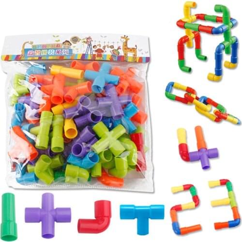 Colorful Educational Water Pipe Building Blocks Toys Children DIY Assembling Pipeline Pipeline Tunnel Block Model Toy Kids #30