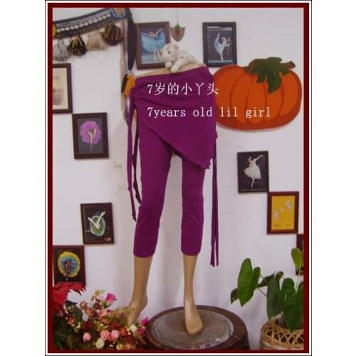 Lycra Cotton Tribal Belly Dance Yoga Tight Capri Pants With Skirt Fitting Trousers Slim Leggings KI07 19