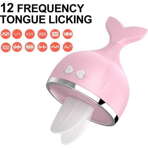 Tongue Licking Vibrator for Women Small Whales Clitoris Nipples Stimulator Cunnilingus Vibrating Egg Female Masturbation SexToys