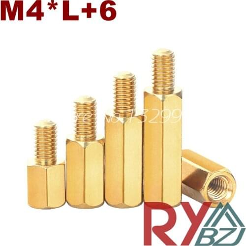 M4*L+6 Brass Standoff Spacer Female Male M4*L+6 Brass Threaded Spacer hex spacer