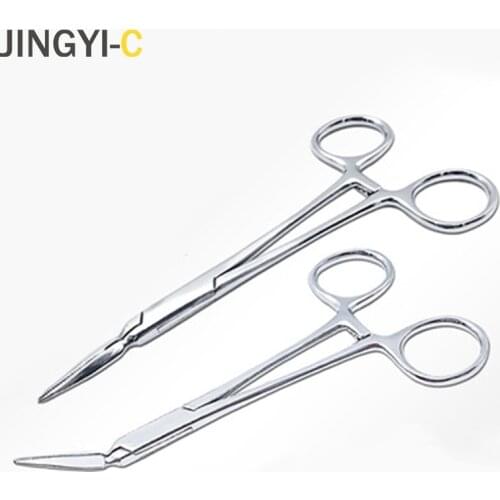 Medical Stainless Steel Residual Root Forceps Straight Curved Dental Extraction Forceps Oral Adult Tooth Extraction 14cm