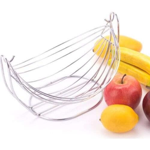 Metal Swing Fruit Basket Storage Bowl Plate Vegetables Display Stand Rack Kitchen Decoration Nordic Minimalist