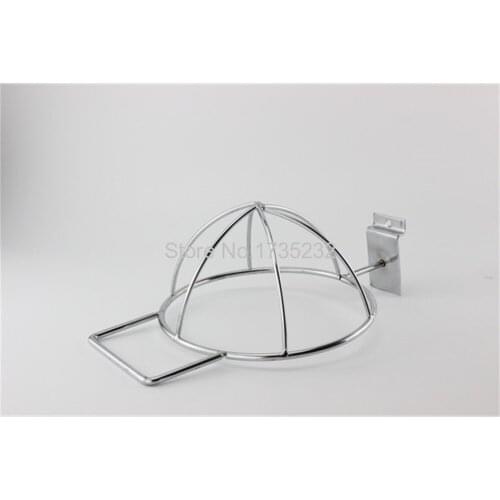 Metal fried Peaked cap frame Slot Wall shelf hat holder hook Garment store supermarket shelf mounting hanger metal storage rack