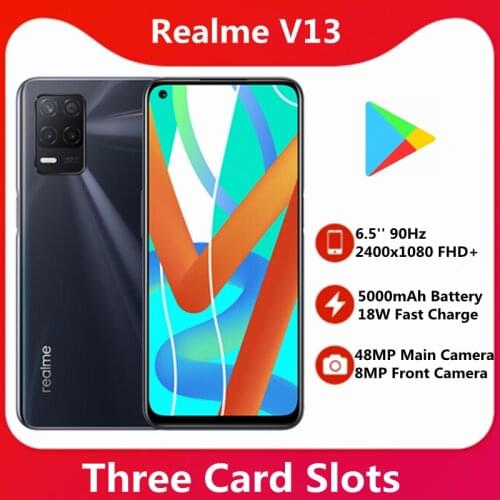 Realme V13 5G Mobilephone Android 11 8GB RAM 128GB 256GB ROM Dimensity 700 Octa Core 6.5" 90HZ Screen 48MP Camera Google play