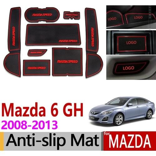 Anti-Slip Rubber Gate Slot Cup Mat for Mazda 2 Demio DJ Mazda 3 BK Mazda 5 Premacy Mazda 6 GH GL Atenza Accessories Stickers