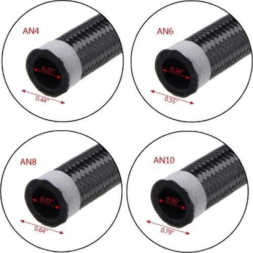Nylon Steel Braided Brake Gas Oil Fuel Line Hose AN4 AN6 AN8 AN10 2018 NEW