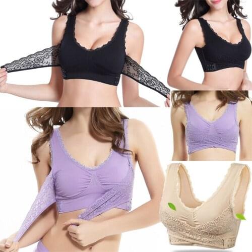 New Sexy Intimates Front Cross Side Buckle Seamless And Comfortable Lace Bra Breathable for Women Sport Gym Underwear