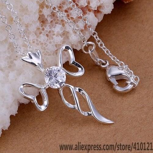 P227_2 Lucky Charm Silver Color Pendants For Women Jewelry Necklace Girl Lady Accessories Fashion Pendant Carefully Cross