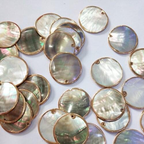 Natural Round Shell Pendants For jewelry making DIY Accessories Fit Necklaces Size 25x25mm
