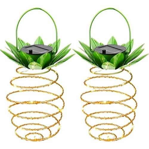 Garden LED Solar Pineapple Hanging Lantern Fairy String Light Waterproof Outdoor Sensor Lighting for Home Patio Lawn Decoration
