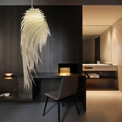 Modern Pendant Light Romantic Angel Wings PVC Feather Bedroom Hanging Lamp Lamparas Lustre 110-240V E27 Light Base for Bedroom
