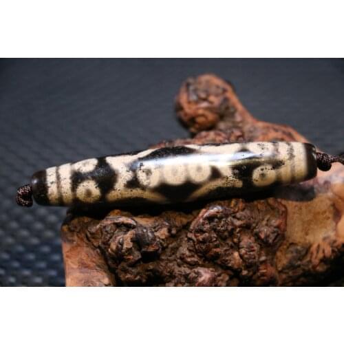 Treasure Magic Power Tibetan Old Agate Cinnabar 21 Eye dZi Bead Amulet Timestown UPD22