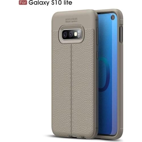 Thin Silicone Phone Back Cover Litchi Texture Soft TPU Skin Slim Protective Bumper Case Suitable for Samsung S10 Lite