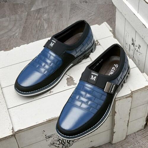 Men Leather Shoes Breathable Slip on Lazy Driving Shoes Men Oxford Shoes Spring Autumn Big Size Fashion OverShoes Casual Shoes