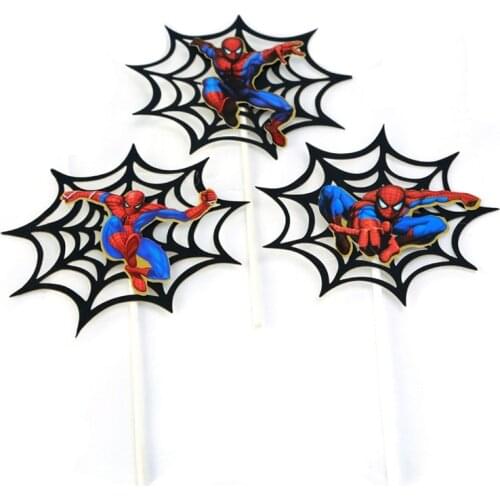 Childrens Day Spiderman Cake Decoration Decoration Boys Birthday Party Super Hero Baking 3pcs Toppers Supplies
