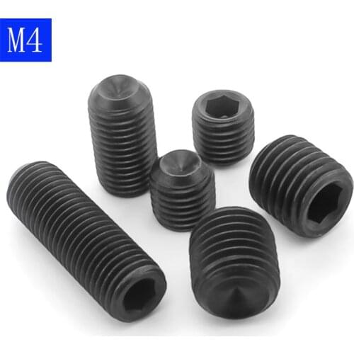 M4 x 0.7 - 4mm Black 304 Stainless Steel Allen Cup Point Set Screws Hex Socete bolts DIN 916