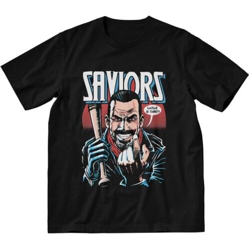 Funny The Walking Dead T-shirt Men Fashion T Shirt Short Sleeve Cotton Negan Lucille Tshirt Urban Tee Top