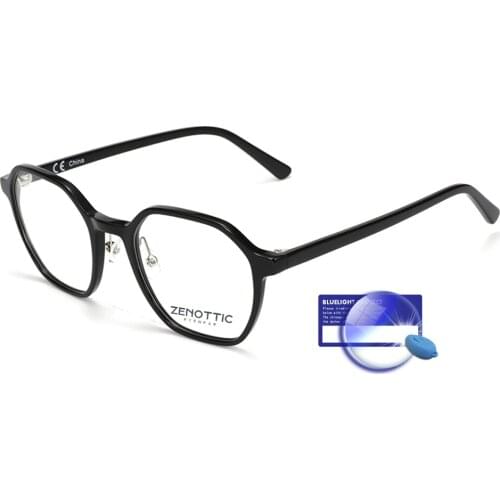 ZENOTTIC TR90 Alloy Optical Glasses Frame for Men Square Myopia Anti Blue Light Eyeglasses Gaming Computer Goggles Spectacles