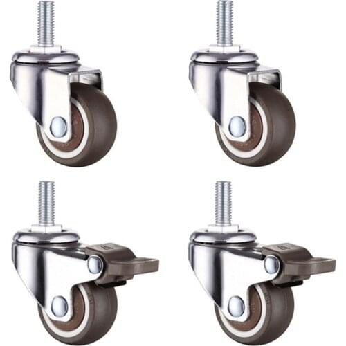 1/1.25/1.5/2 Inch 360 Degree Swivel Caster Wheels Rubber Wheels No Noise Wheels Locking Wheel For Shopping Cart Trolley caster