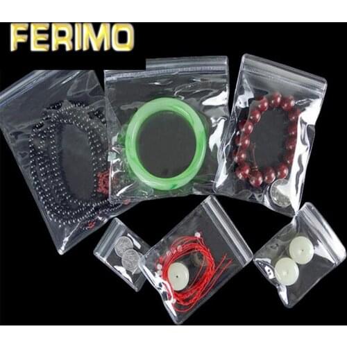 100pcs Light Blue Luxury Jewel Plastic Ziplock Bag Soft PVC Antioxidant Rings Beads Necklace Jewelry Gem Store Pouch