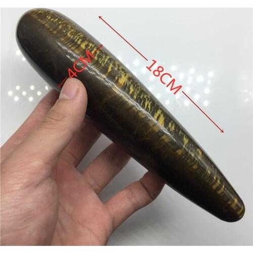 18cm larger length natural tigers-eye quartz crystal goddess wand massage pleasure yoni wand reiki healing wand twisted
