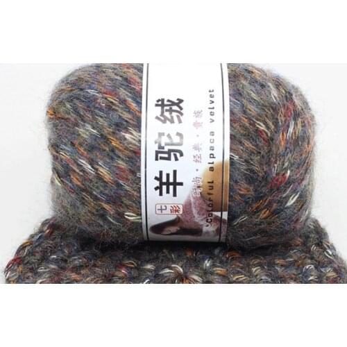 50g Thick Wool Yarn Thread Blended Eco-dyed Alpaca Crochet Yarn Ball for Hand Knitting Winter Sweater Scarf Accessory 15 Colors