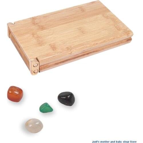 67JC Africa Mancala Board Game with Colorful Natural Stones Pebbles Folding Wooden Board Chess Set for Kids Adult Party Travel