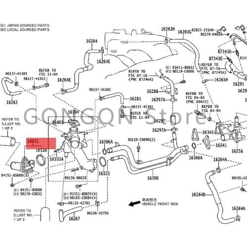 CAR inlet pipe with thermostat sub-assembly 2004-2020 Toy ot aMA RK X REI Z CRO WN thermostat thermostat assembly