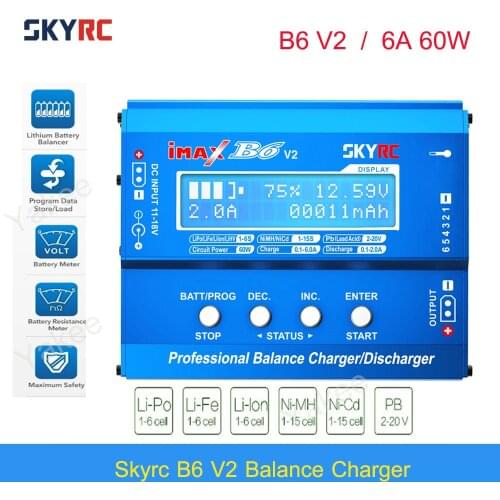 Original SKYRC IMAX B6 V2 Balance Charger Discharger 6A 60W For DJI Mavic TB4X NiMH NiCD LiHV NiCd PB Li-ion Battery Charger