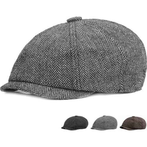 Vintage Beret Hat Men Beret Herringbone Gatsby Tweed Peaky Blinders Hat Newsboy Beret Hat Spring Flat Peaked Beret Hats Hats