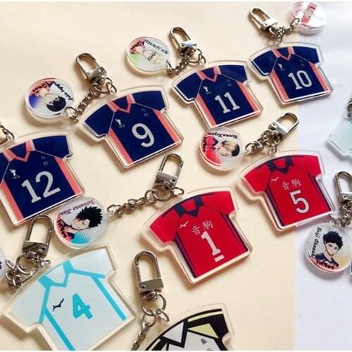 1 Pcs Fashion Cartoon Volleyball Junior Key Cartoon Keyrings Cute Anime Acrylic Keychain Accessories For Kids Toy Supplies