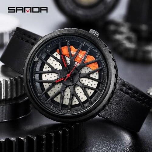 Men Watches Fashion Casual Car Wheel Style Creativity Wristwatches Male 3D Racing Wheel Dial Men Quartz Clock Relogio Masculino