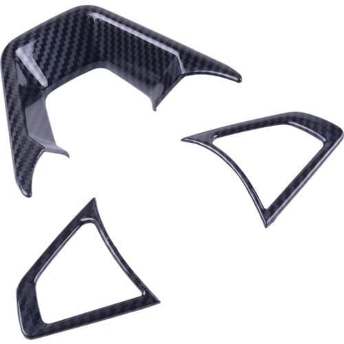 CITALL 4pcs Auto Carbon Fiber Texture Steering Wheel Cover fit for Ford Fusion Mondeo Edge 2013 2014 2015 2016 2017 2018 2019