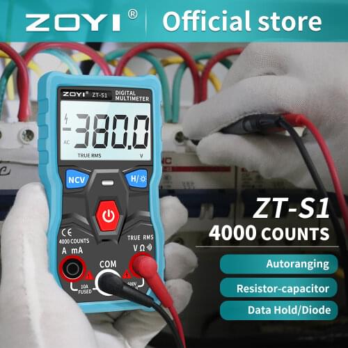 ZOYI ZT-S1 / ZT-S2 / ZT-S3 / ZT- S4 Smart Digital Multimeter 4000 Counts Profesional Mini Capacitor Tester