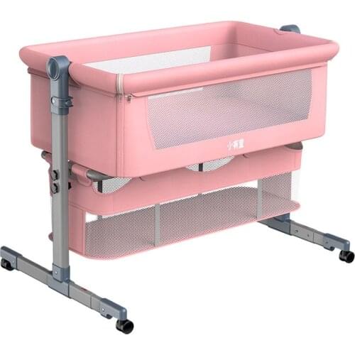 Baby Crib Removable And Washable Portable Removable Crib Foldable Height Adjustment Stitching Big Bed Cradle bed