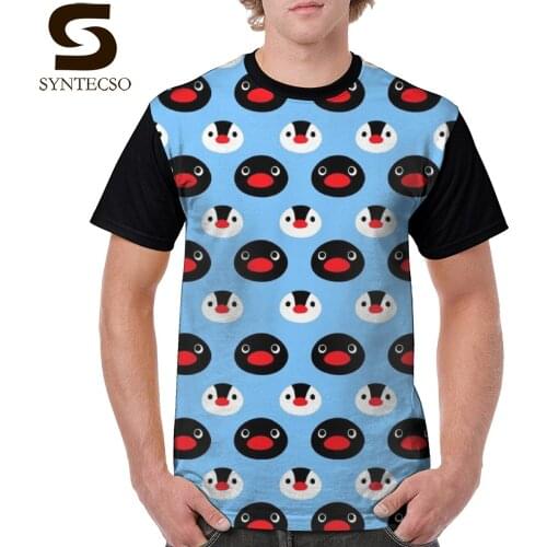 Pingu T Shirt Little Penguins T-Shirt Funny Classic Graphic Tee Shirt Men 100 Polyester Short Sleeve Print Oversized Tshirt